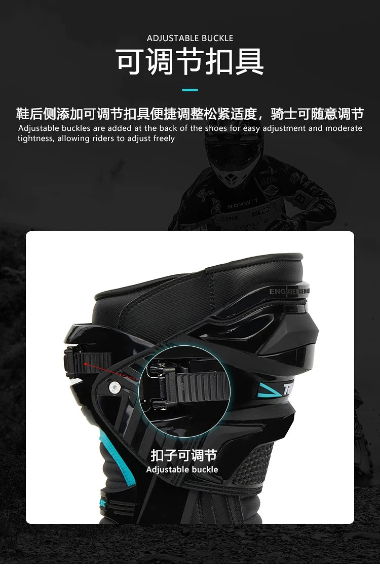 Motorcycle Boots Men Motorcycle Riding Shoes Crashproof Motorbike Shoes Consolidate Stability Knight Shoes