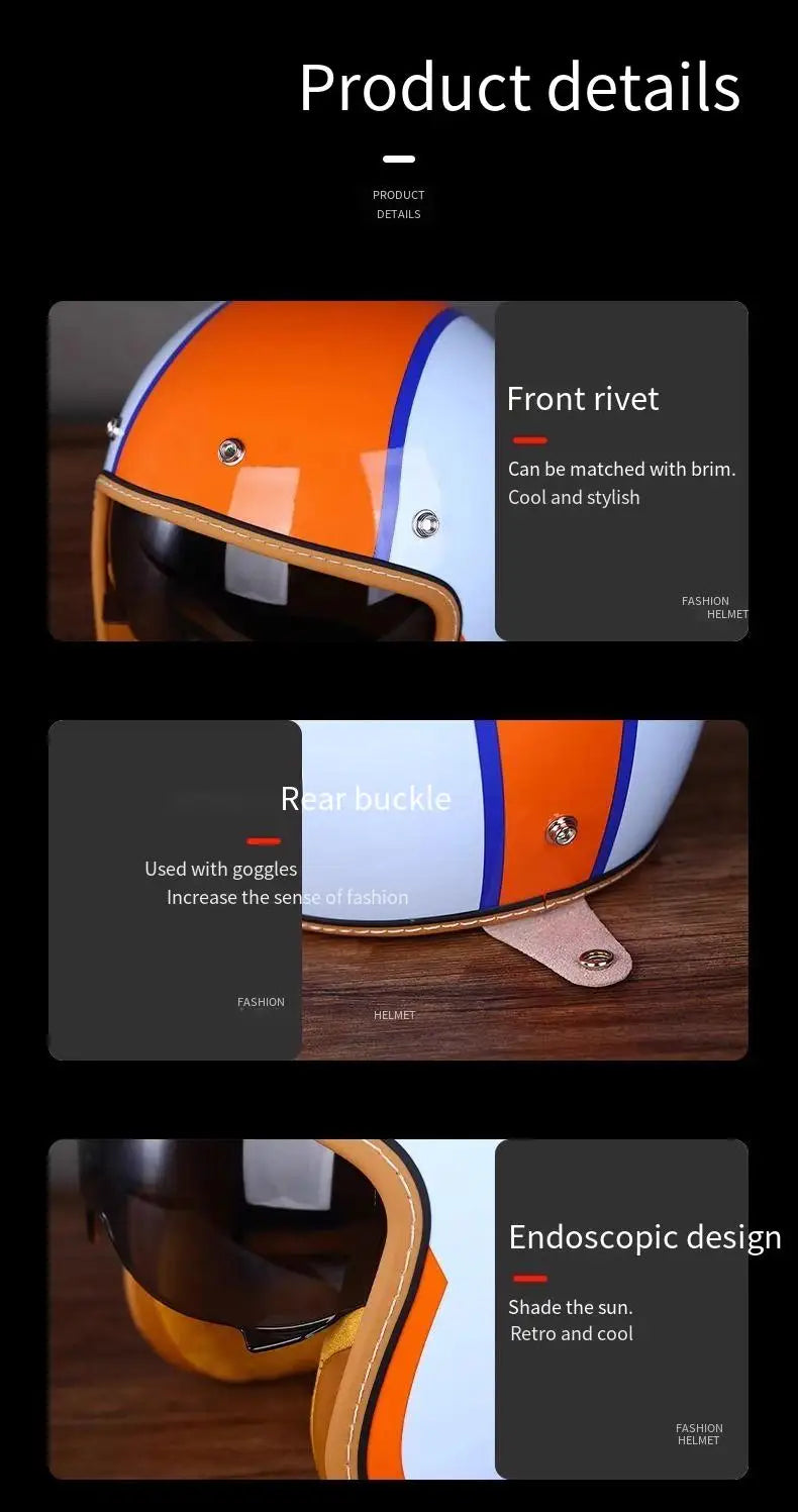 Vintage Half Face Helmet | Winter - View 8 | Henderson Shop