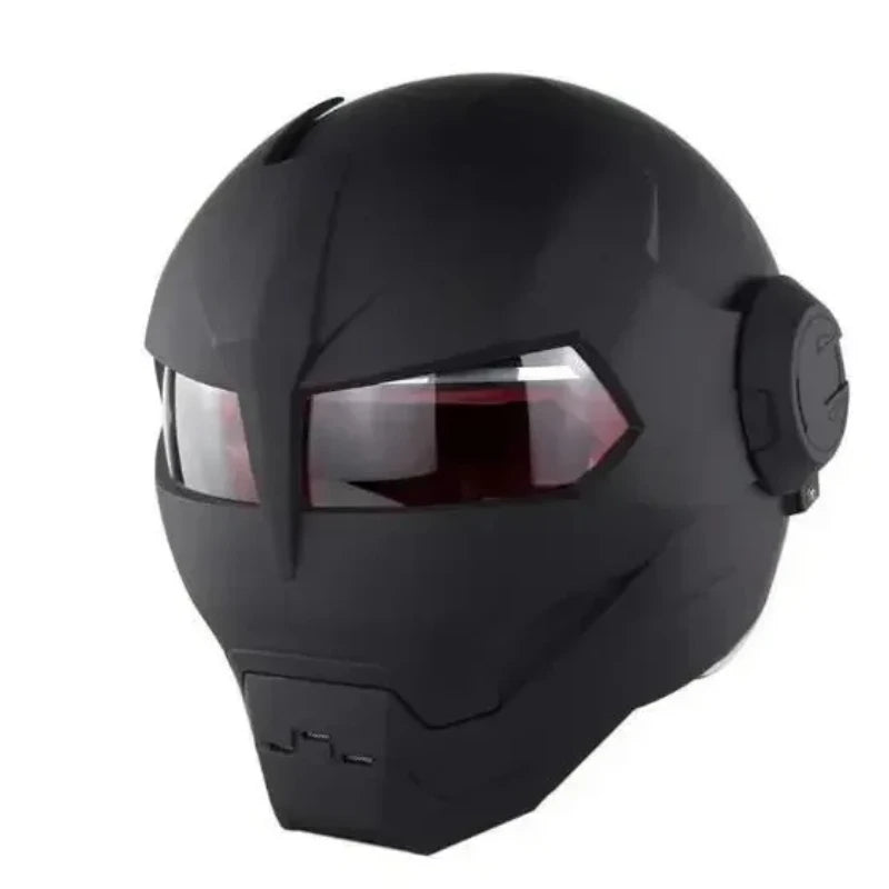 Iron Man Retro Motorcycle Full Helmet Bright Black Personality Cool Flip-up H... | Henderson Shop