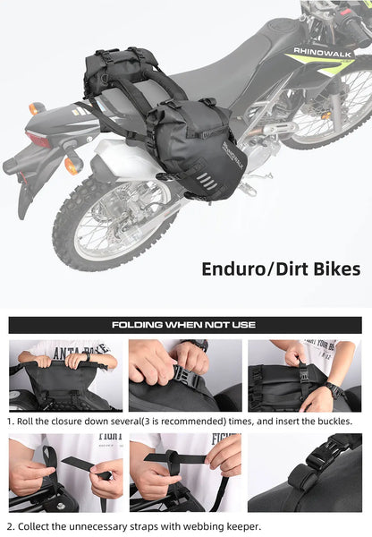 Rhinowalk Motorcycle Bag 100%Waterproof 18L/28L/48L Large Capacity 2 Pcs Univ... | Henderson Shop