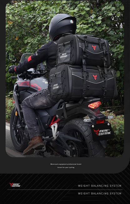 Motorcycle Waterproof Motorcycle Rear Seat Bag 35-50L Helmet Bag High Capacity Motor Tail SaddleBag Rider Backpack