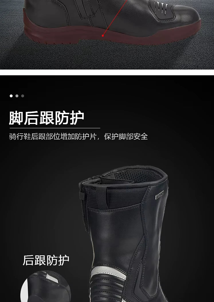 Men's Motorcycle Boots Waterproof Racing Boots Anti Fall Women Motocross Equipment Wear-resistant Rally Shoes Safety Riding