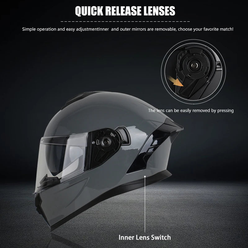 Flip Up Motorcycle Helmet Double Lens Modular Flip Full Face Helmet High Quality DOT Approved Moto Cascos Motociclistas