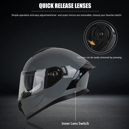 Flip Up Motorcycle Helmet Double Lens Modular Flip Full Face Helmet High Quality DOT Approved Moto Cascos Motociclistas