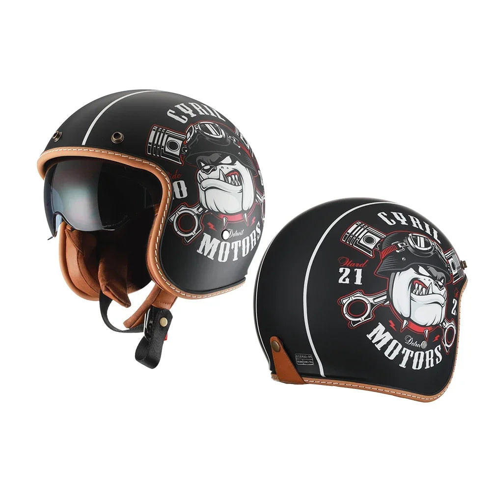 Vintage Half Face Helmet | DOT Certified & ECE Certified - View 13 | Henderson Shop