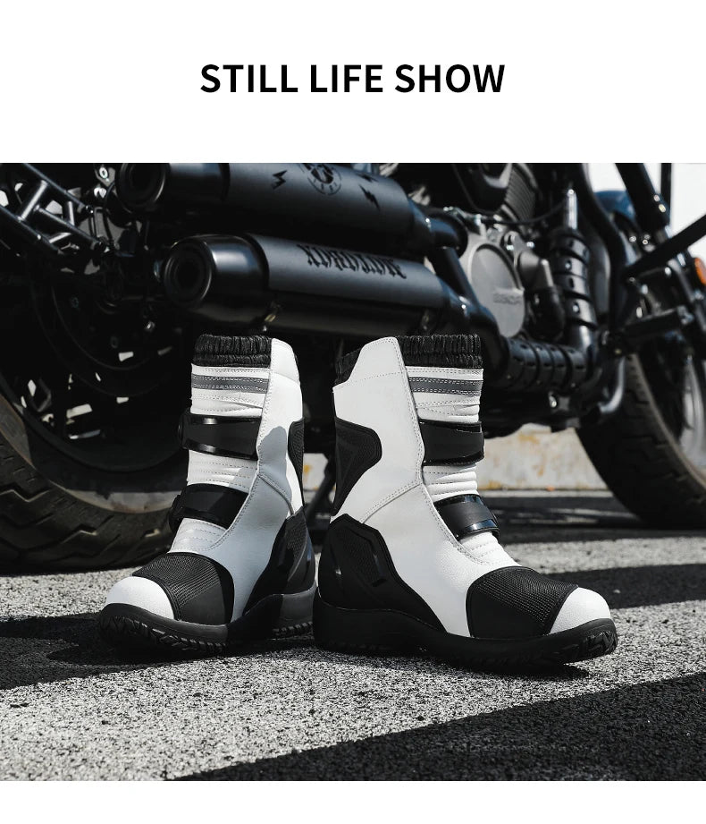 Men Motocross Boots Adventure Low Boots for ADV Riders Sport Touring  Motorcycle Boots Waterproof Riding Shoes Moto Riding Gear