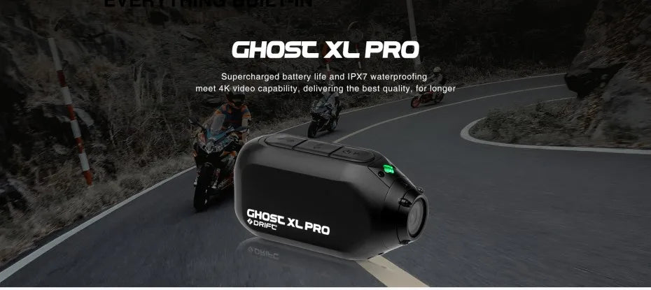 Drift Ghost XL Pro 4K HD Sports Action Camera WiFi IPX7 Waterproof Rotatable Lens Dashcam Mode  EIS Bicycle Helmet Motorcycles