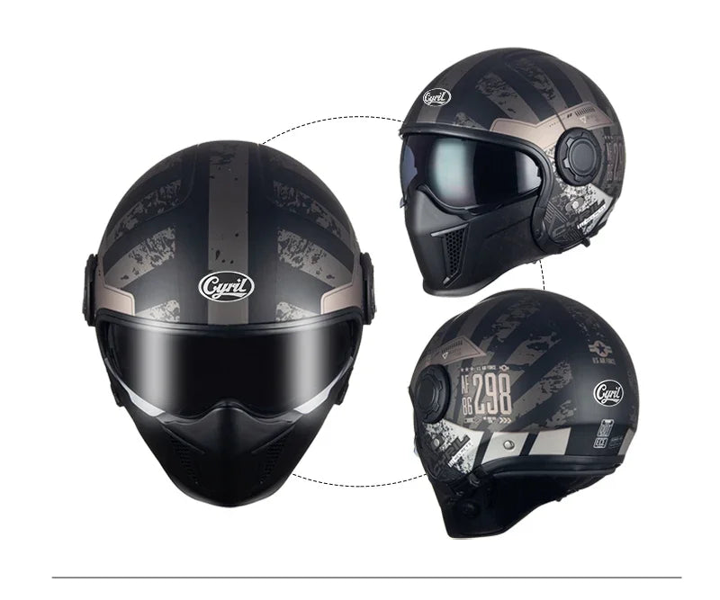 Hendersonshop Full Face Open Face Motorcycle Helmet Motorbike Street Bike Helmets