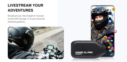 Drift Ghost XL Pro 4K HD Sports Action Camera WiFi IPX7 Waterproof Rotatable Lens Dashcam Mode  EIS Bicycle Helmet Motorcycles