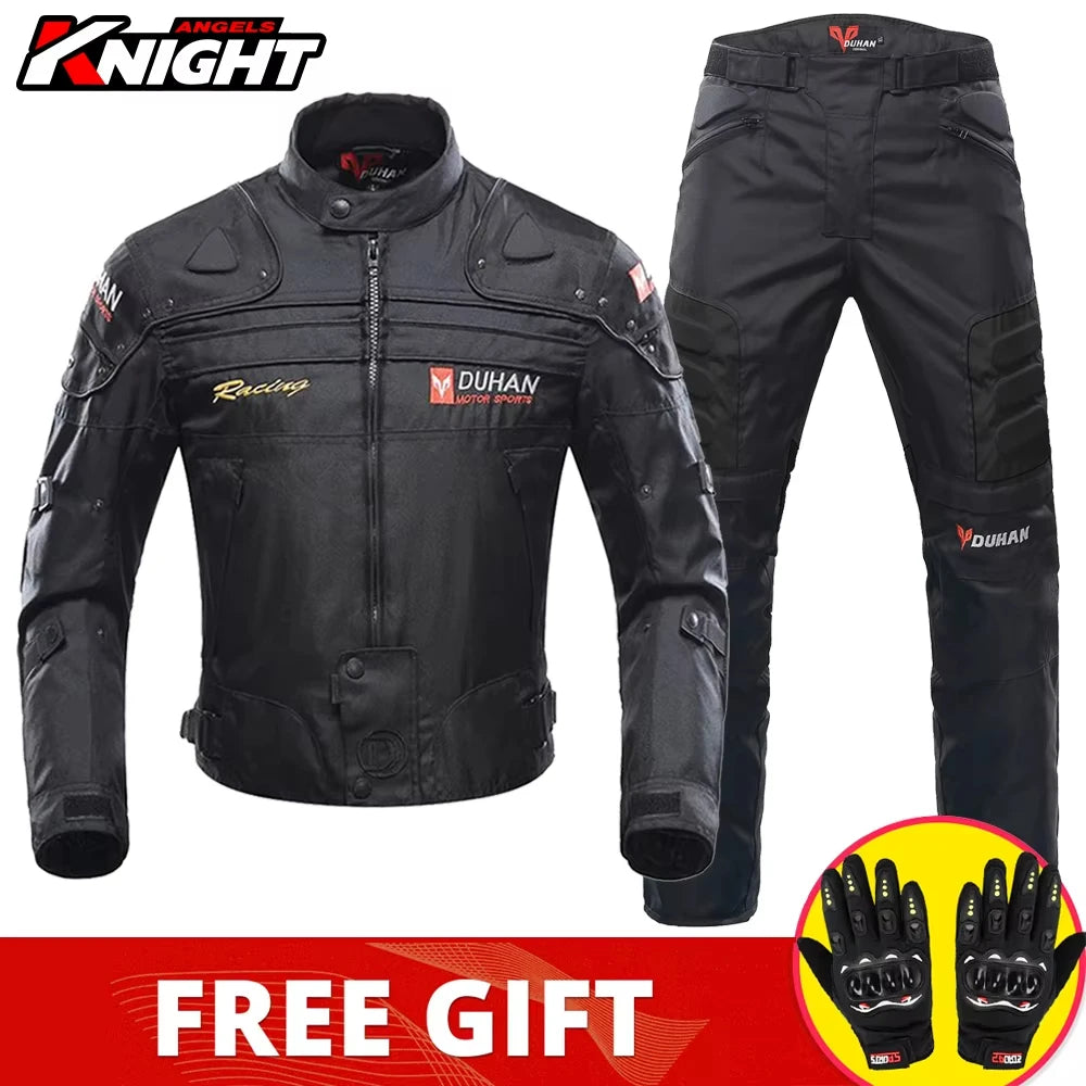 Hendersonshop DUHAN Motorcycle Jacket Pants Suit Waterproof Racing Jacket Protective Motocross
