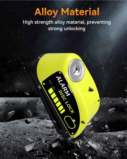 Motorcycle Alarm Lock 110dB - top view showing motorcycle disc lock features and details