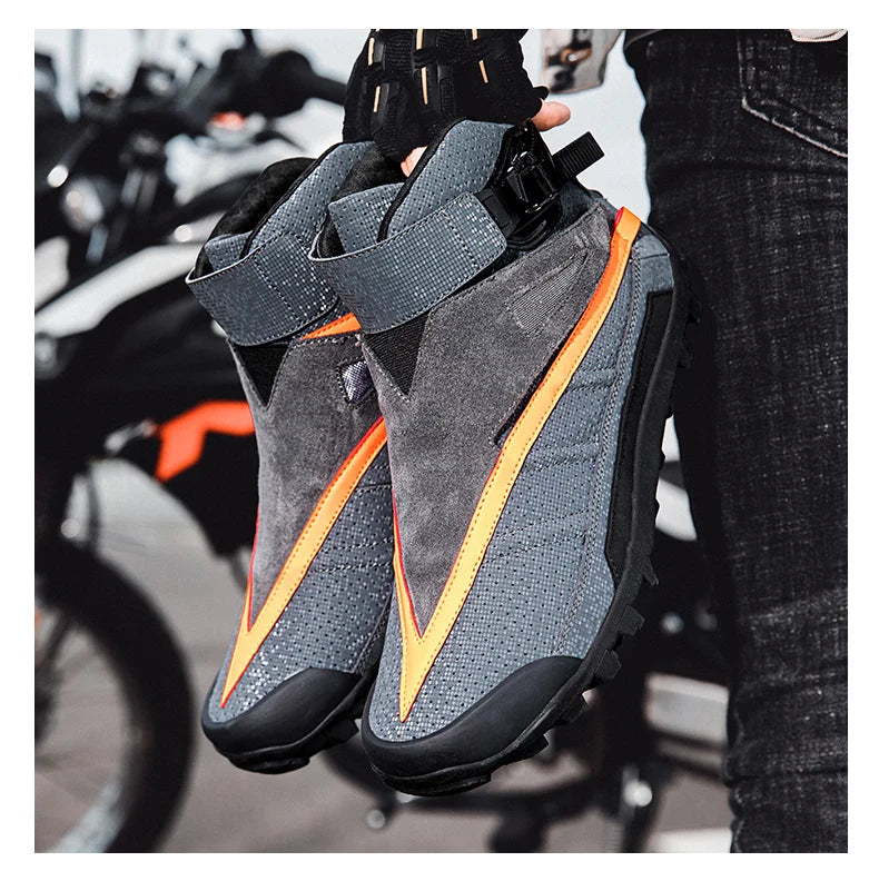 Hendersonshop Motorcycle boots Casual men's motorcycle shoes Motorcycle riding shoes Leather