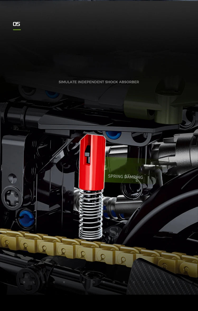 500+pcs 1:8 technology motorcycle block model;highly simulate the original ca... | Henderson Shop