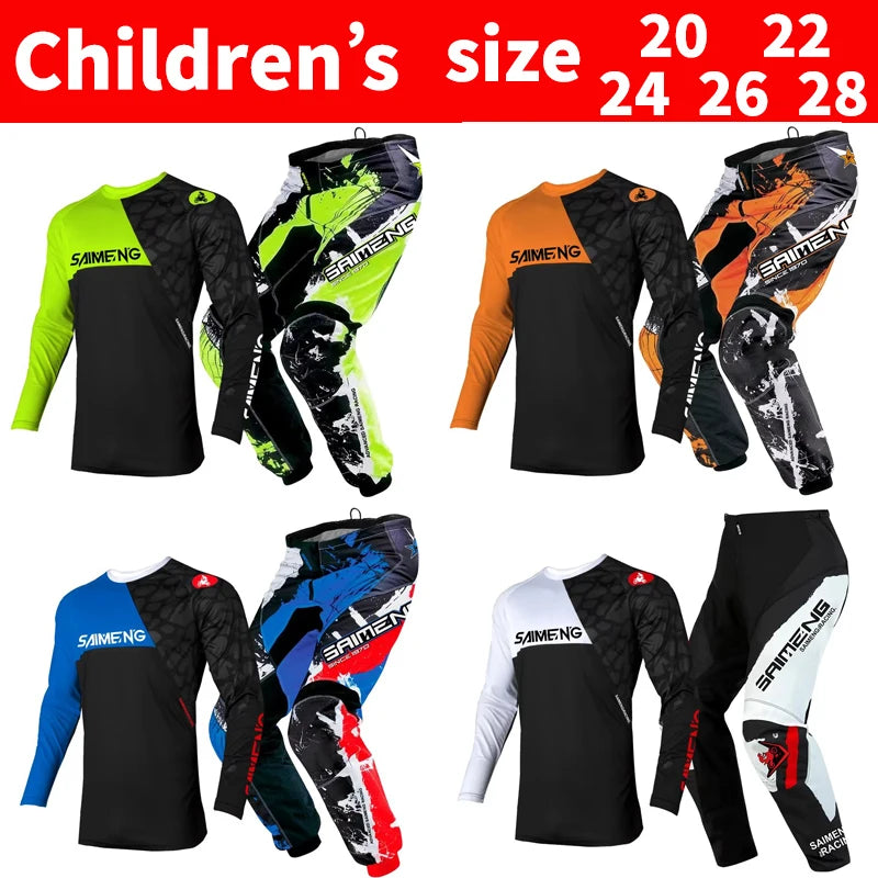 motocross set for child MX Jersey and Pants children Youth MTB DH UTV Enduro MX Gear Set Combo Off Road Racing Suit Dirt Bike