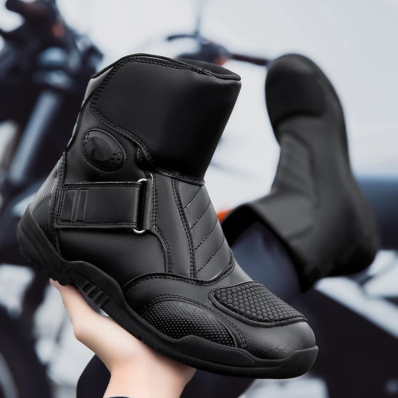 Men's Motorcycle Boots Outdoor Waterproof Motos Cycling Protective Shoes Motocross Off-Road Racing Boots Motorcycle Accessories