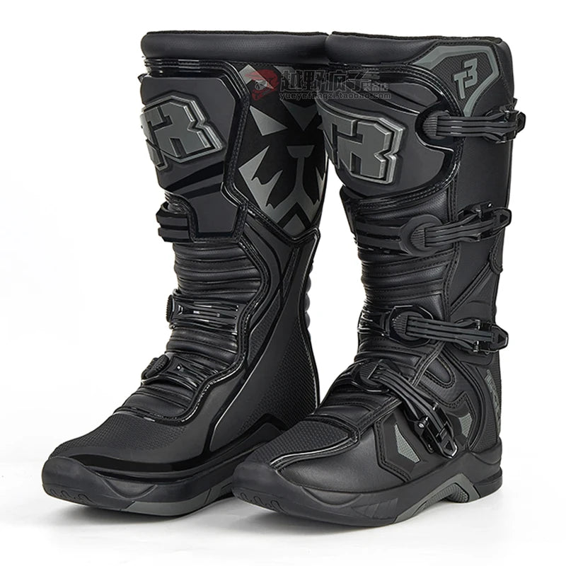 Men's Motorcycle Boots Waterproof Racing Boots Anti Fall Women Motocross Equipment Wear-resistant Rally Shoes Safety Riding