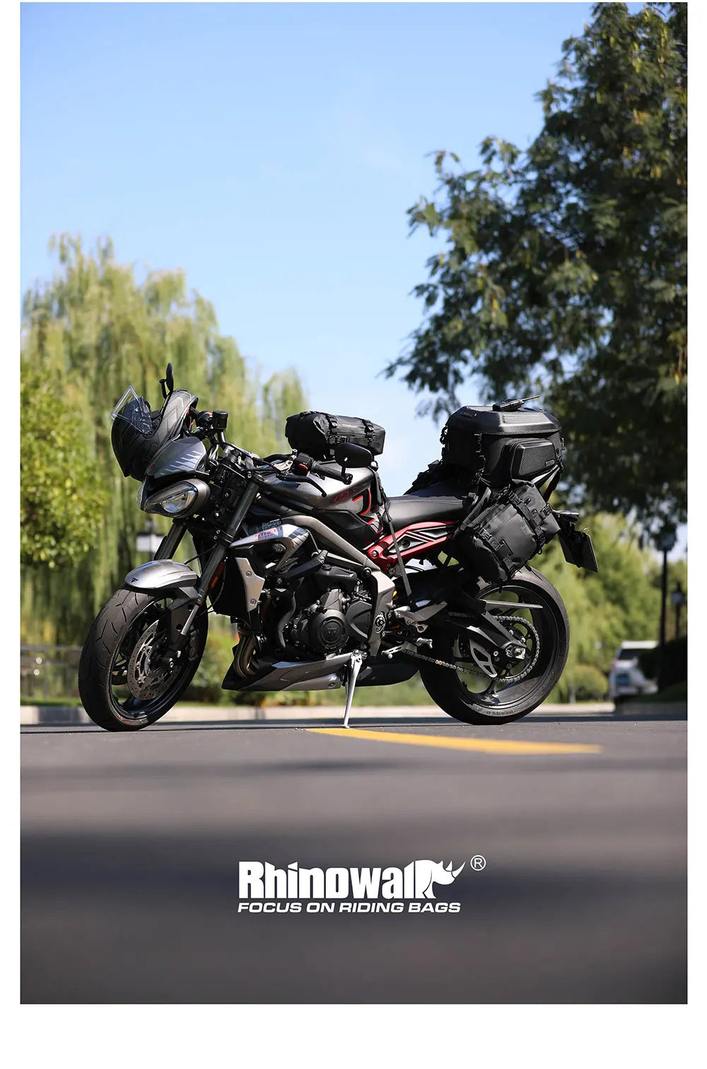 Rhinowalk Tank Bag - additional perspective showing motorcycle tank bag features and details