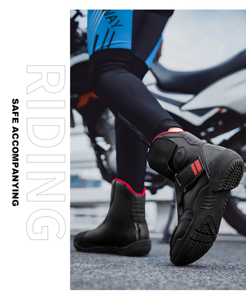 Men's Motorcycle Boots Outdoor Waterproof Motos Cycling Protective Shoes Motocross Off-Road Racing Boots Motorcycle Accessories
