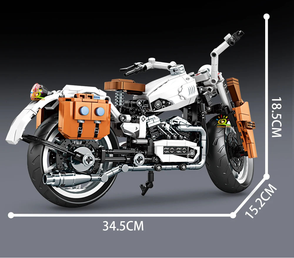 HUIQIBAO 808PCS MOC Technial Motorbike Building Model Blocks City Moto Racer ... | Henderson Shop