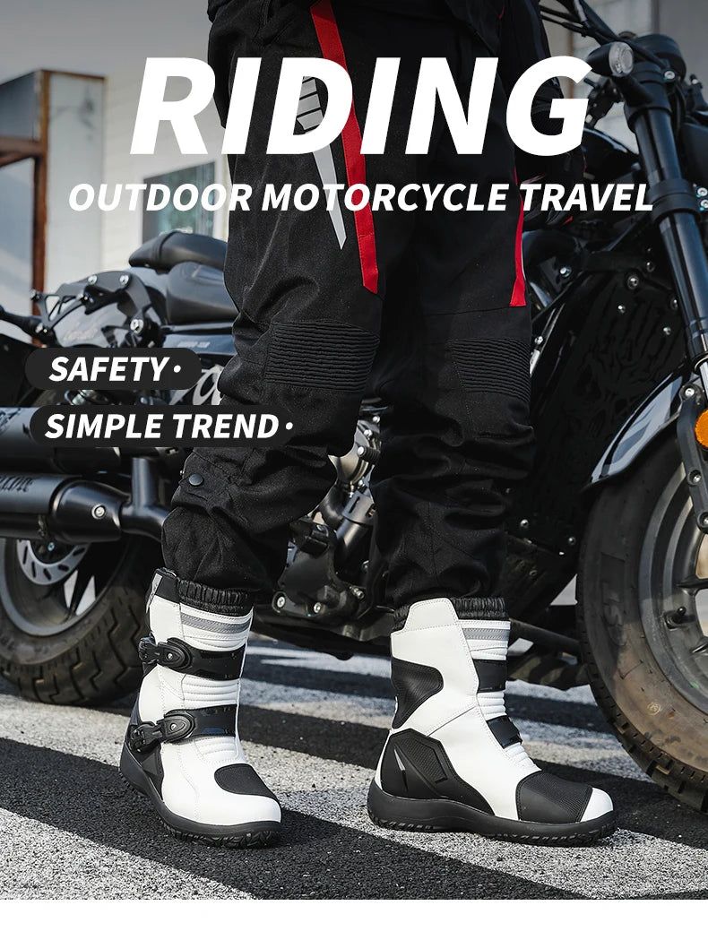 Men Motocross Boots Adventure Low Boots for ADV Riders Sport Touring  Motorcycle Boots Waterproof Riding Shoes Moto Riding Gear