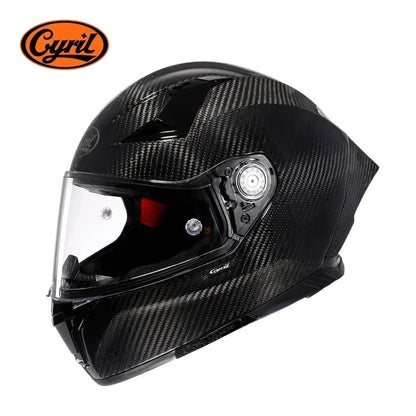 Full Face Motorcycle Helmet, Carbon Fiber Tail Wing Multiple Gear Adjustment, Unisex Helmet DOT ECE Approved