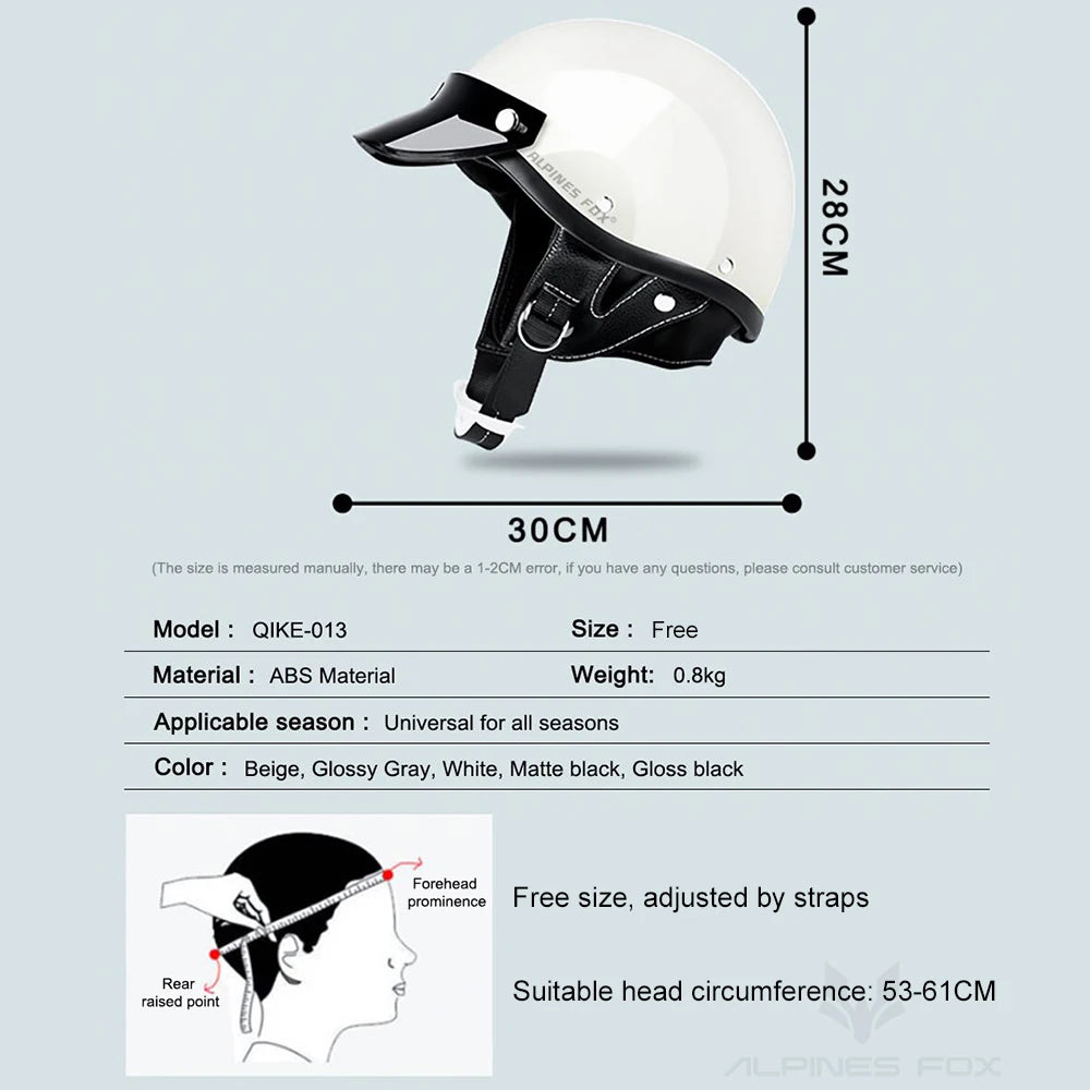 Vintage Half Face Helmet | DOT Certified & Half Face - View 6 | Henderson Shop