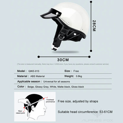 Vintage Half Face Helmet | DOT Certified & Half Face - View 6 | Henderson Shop