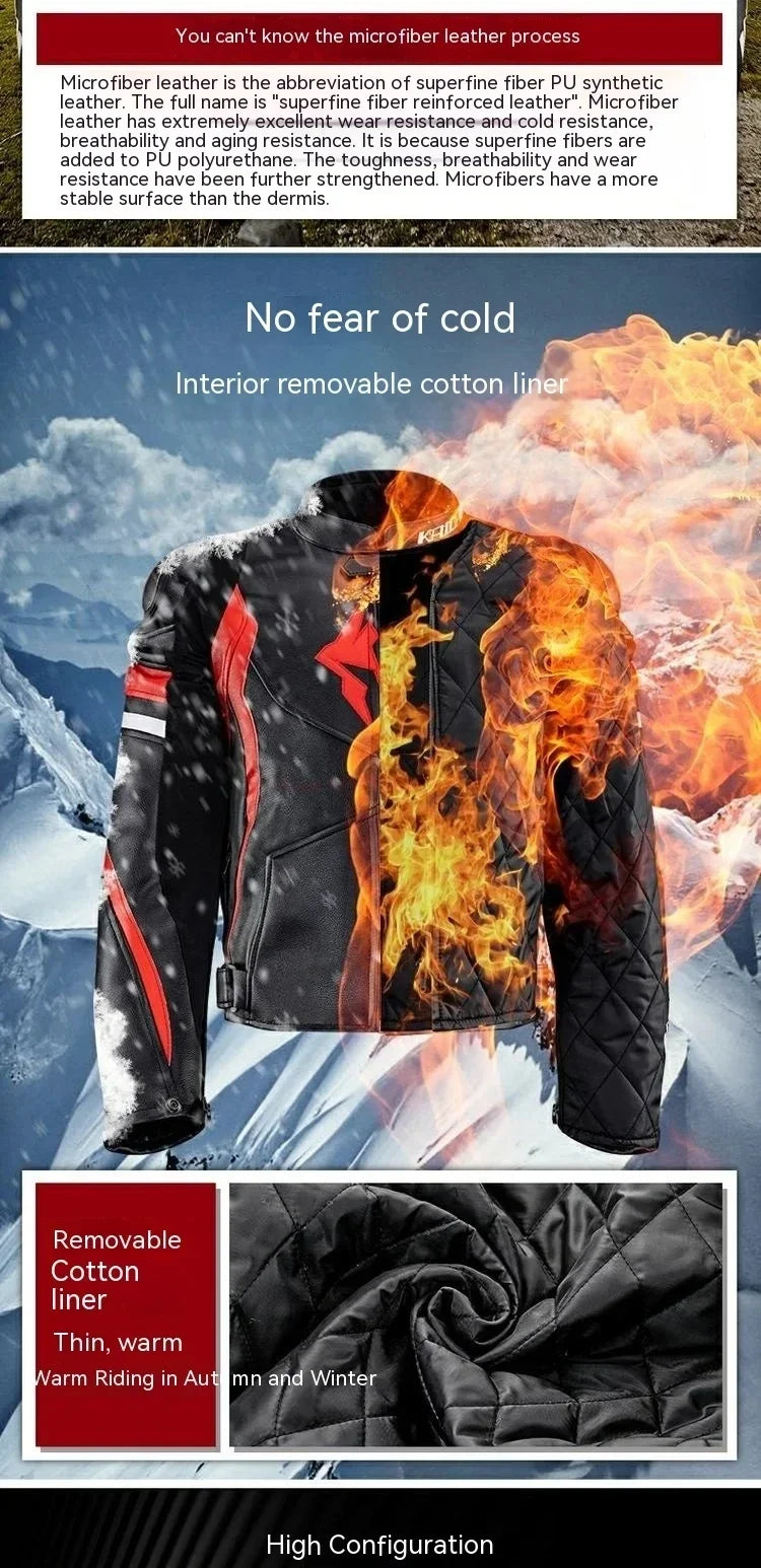 Hendersonshop Motorcycle Jacket Male Waterproof Winter Warm Racing Suit Motorcycle Female