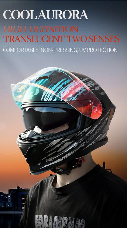 Flip Up Motorcycle Helmet Double Lens Modular Flip Full Face Helmet High Quality DOT Approved Moto Cascos Motociclistas
