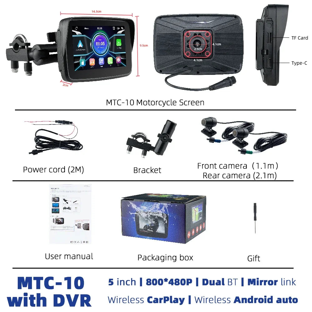 EKIY 5.0" Motorcycle GPS Navigator | CarPlay & Android Auto - View 27 | Henderson Shop