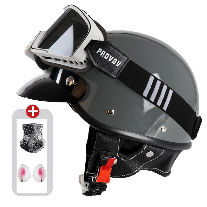 Vintage Half Face Helmet | Bluetooth - View 12 | Henderson Shop