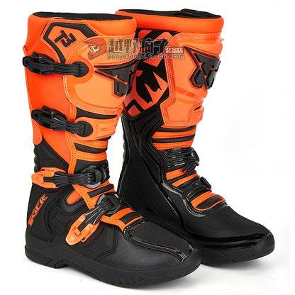 Men's Motorcycle Boots Waterproof Racing Boots Anti Fall Women Motocross Equipment Wear-resistant Rally Shoes Safety Riding