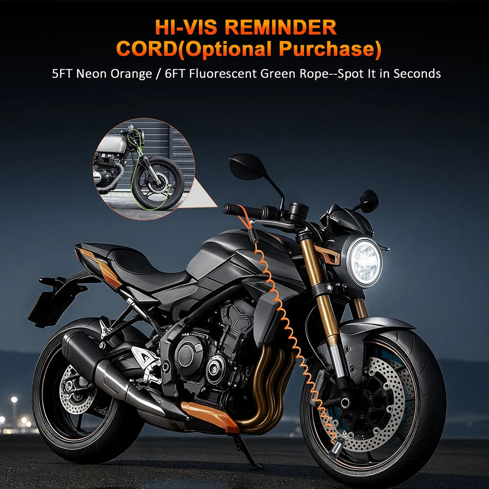 Disc Brake Code Lock - close-up view showing motorcycle disc lock features and details