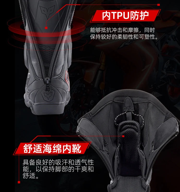 DUHAN New Motorcycle Boots Wear Resistant And Anti Fall Motorcycle Riding Boots Men Motocross Racing Boots