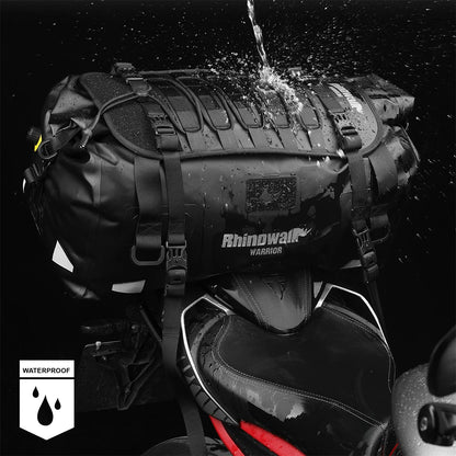 Rhinowalk Motorcycle Back Seat Bag Waterproof 20L/40L/65L Motorbike Saddlebag Travel Luggage MOLLE Expansion Panel Riding Pack