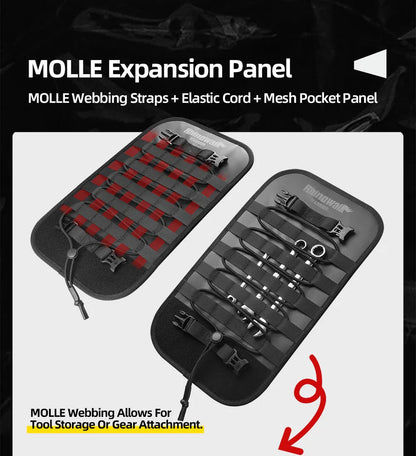 Rhinowalk Motorcycle Back Seat Bag Waterproof 20L/40L/65L Motorbike Saddlebag Travel Luggage MOLLE Expansion Panel Riding Pack