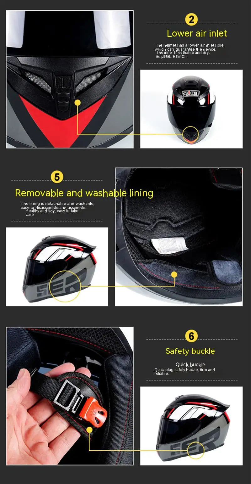 Modular Full Face Helmet | DOT Certified & Full Face - View 15 | Henderson Shop