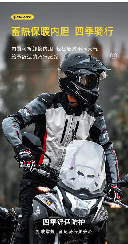 Helmets - Waterproof Men Motorcycle Jackets Windproof Motorcycle Rally Clothes Detachable Warm
