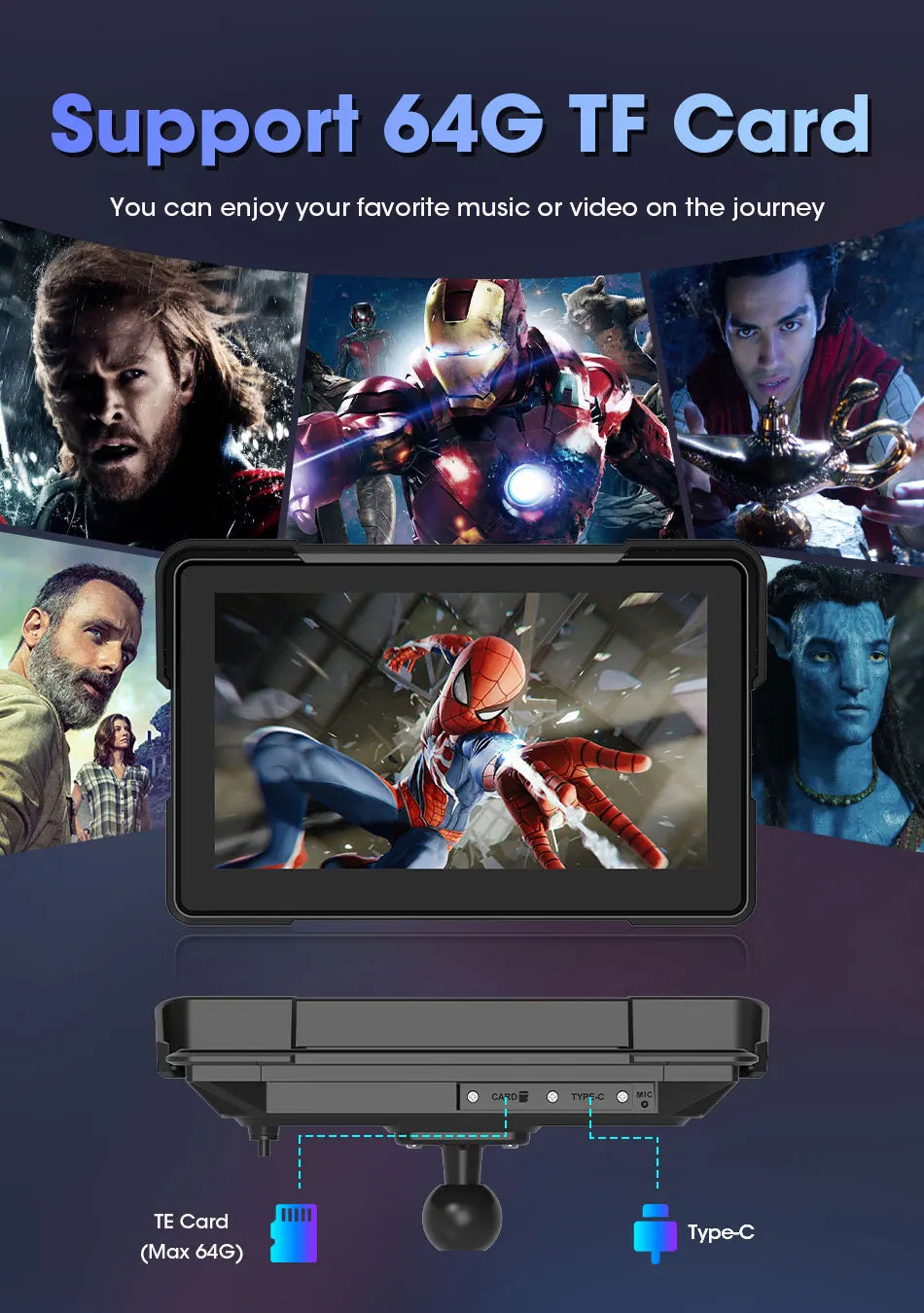 7" Motorcycle GPS Navigator | CarPlay & Android Auto - View 21 | Henderson Shop