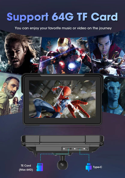 7" Motorcycle GPS Navigator | CarPlay & Android Auto - View 21 | Henderson Shop