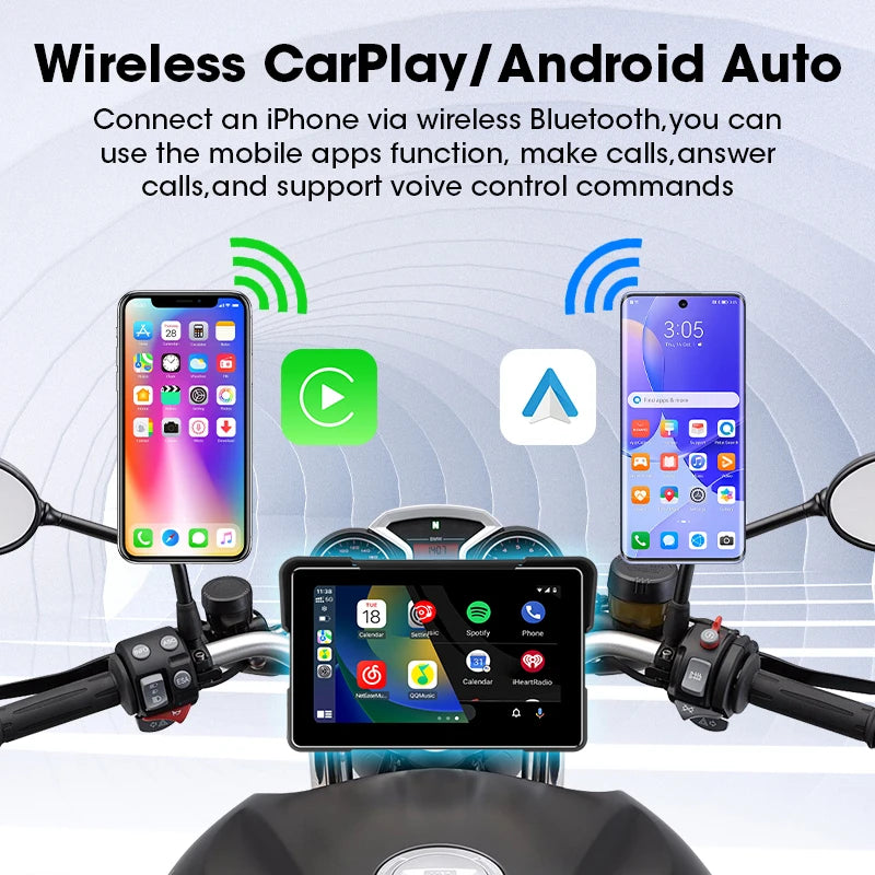 7" Motorcycle GPS Navigator | CarPlay & Android Auto - View 3 | Henderson Shop
