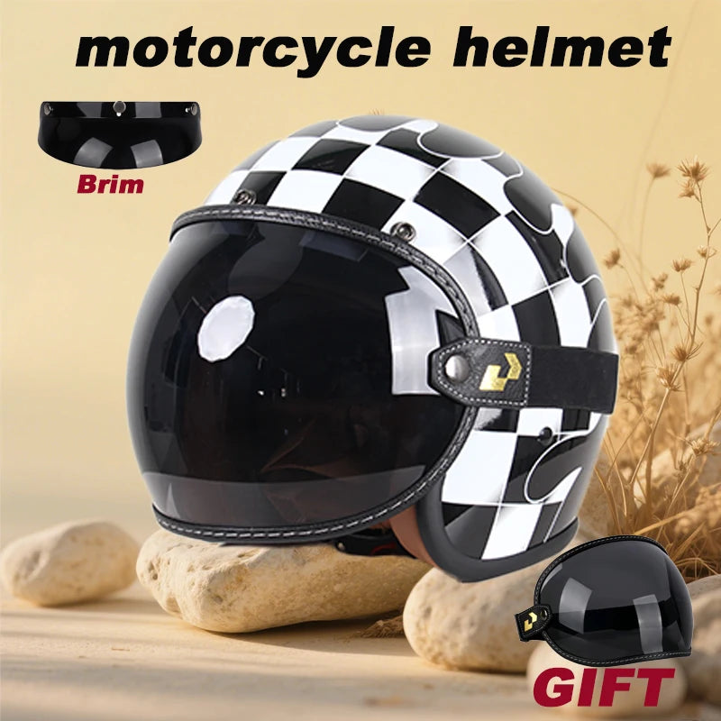 Retro Motorcycle Helmet with Goggle Set - Vintage Style - View 9 | Henderson Shop