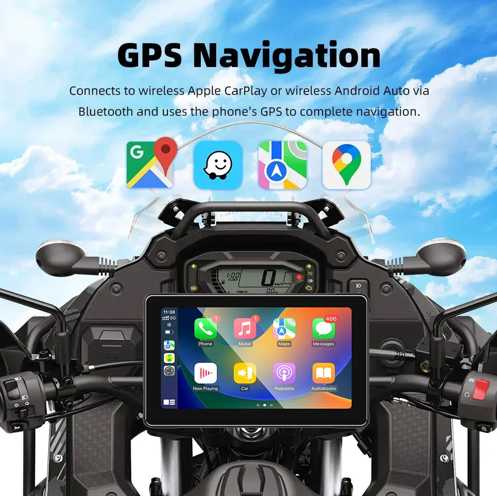 Srnubi 7" Motorcycle GPS Navigator | Waterproof & CarPlay - View 34 | Henderson Shop