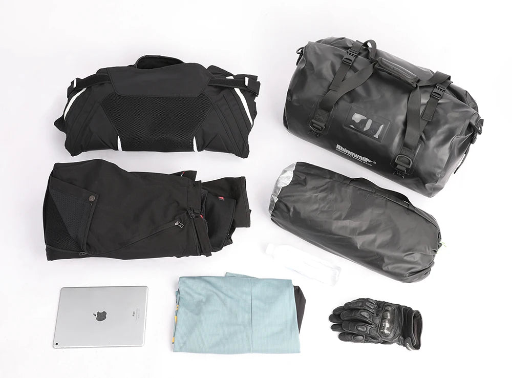 Rhinowalk Tail Bag 45L - additional angle showing motorcycle tail bag features and details