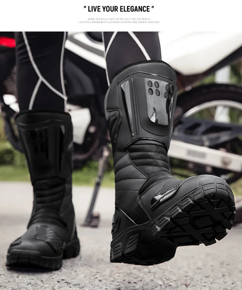Motocross Dirt Bike Boots Off-Road Motorcycle Riding Shoe TPU Protection Ankle Support Anti-Slip Sole Adventure Enduro Boots Men
