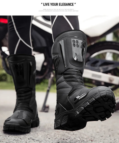 Motocross Dirt Bike Boots Off-Road Motorcycle Riding Shoe TPU Protection Ankle Support Anti-Slip Sole Adventure Enduro Boots Men