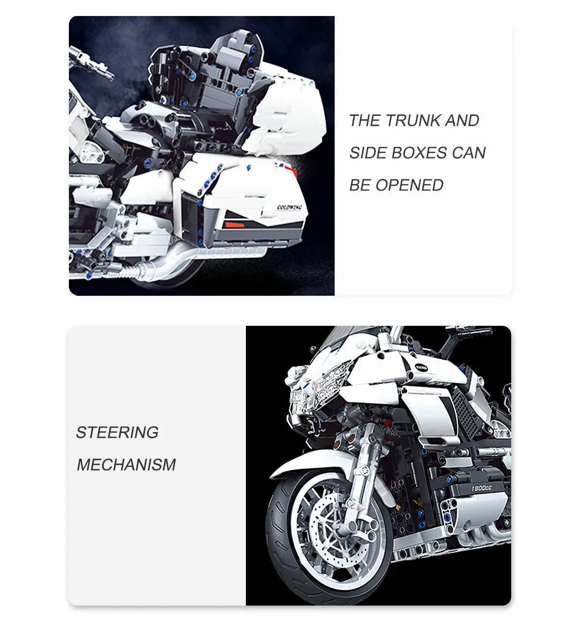 Hendersonshop Gold Wing Touring  Motorcycle Technical Model Building Blocks MOC