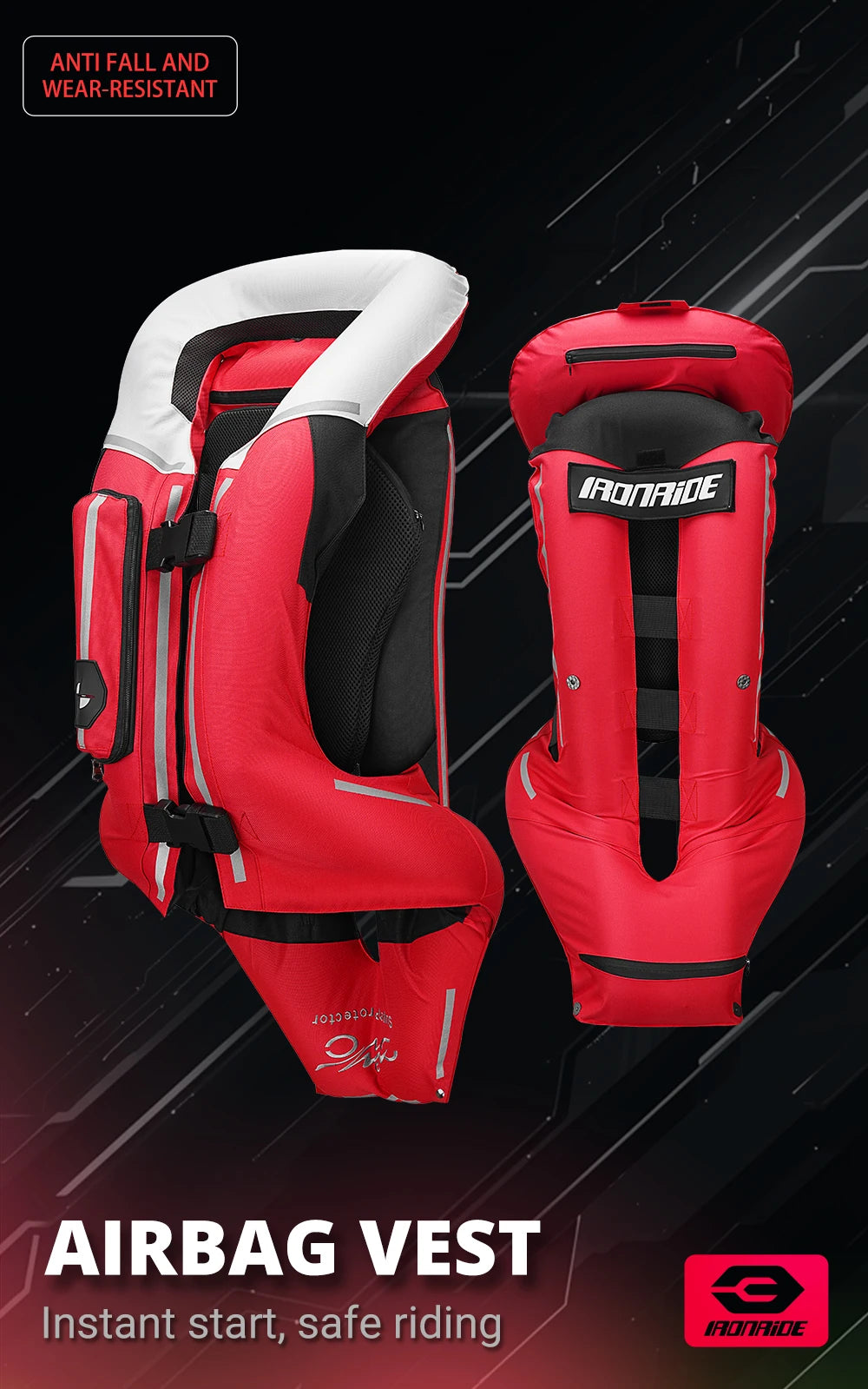 Motorcycle Airbag Safety Vest | CO2 Anti-Crash Protection | Henderson Shop