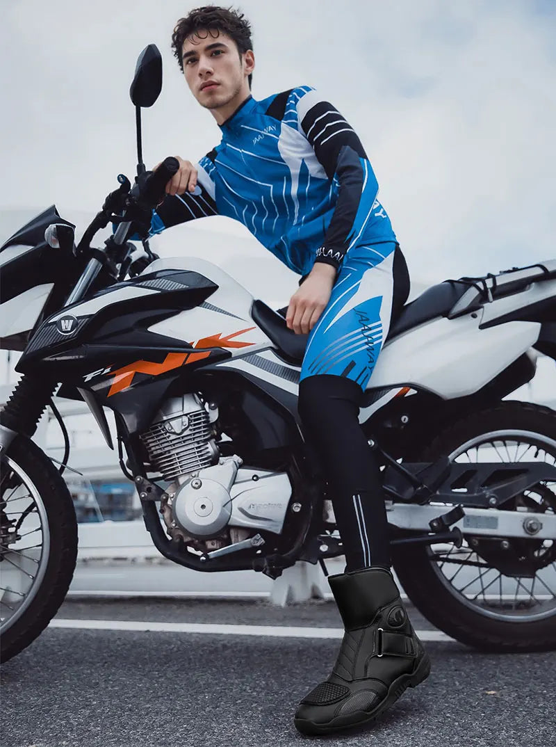 Men's Motorcycle Boots Outdoor Waterproof Motos Cycling Protective Shoes Motocross Off-Road Racing Boots Motorcycle Accessories