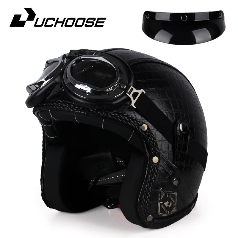 Uchoose Vintage Half Face Helmet | Leather - View 17 | Henderson Shop